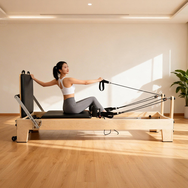 Yoga Health & Fitness Center - Портативный регулируемый пилатес-реформер из белого клена,