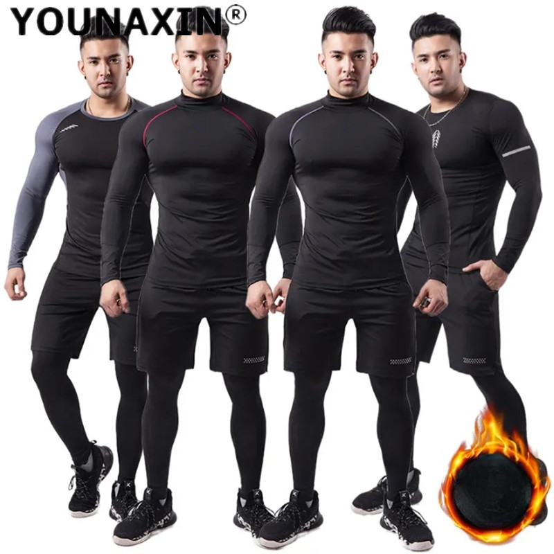 Yoga Fitness For Men - Мужской плюшевый теплый спортивный костюм из